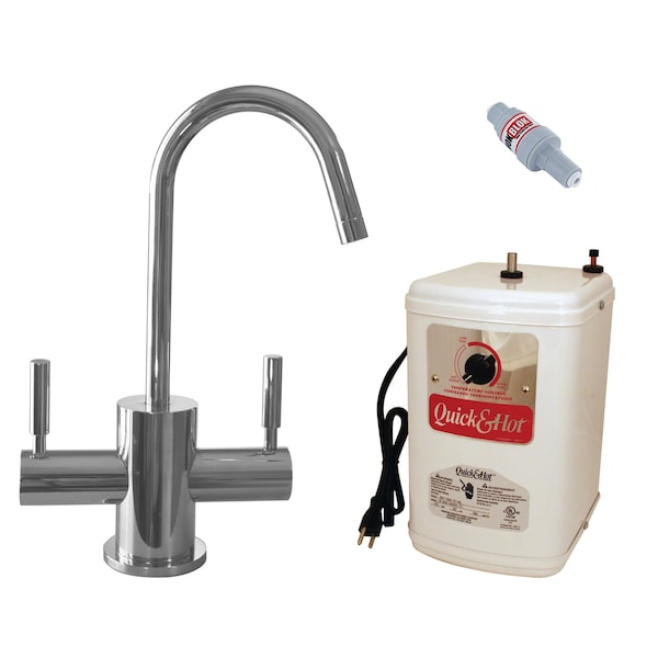 Westbrass Contemporary 10" Hot and Cold Water Dispenser and Tank in Polished Chrome D2051HFP-26 - main